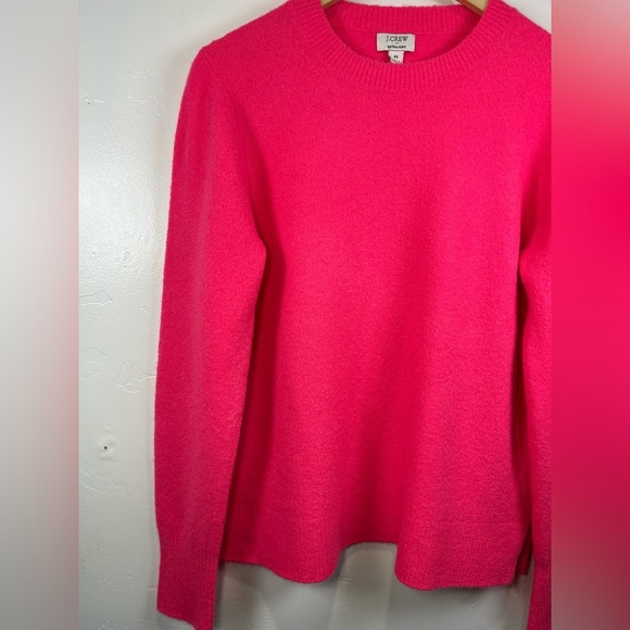 J.Crew Extra-Soft Crewneck Sweater Hot Pink Medium EUC - Picture 4 of 8